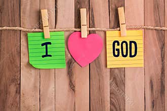 I love god heart shaped note