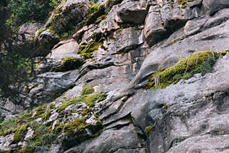 Rocky Cliff with Moss