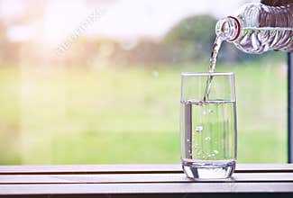 New day with glass of water