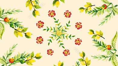 Animation of growing flowers, floral background, blooming flowers, botanical pattern. Decorative transition with growing