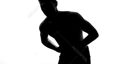 Young male feeling stomach pain, unhealthy food nutrition, indigestion problem