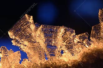 Macro of Intricate Hoarfrost Crystals