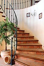 Beautiful spiral staircase in large luxury home