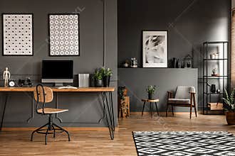Grey open space interior