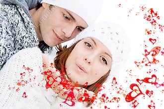 Happy valentines couple in love