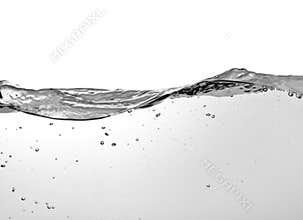 View on water surface on white