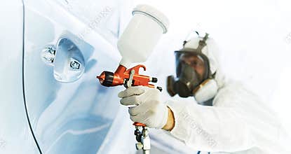 Car painting in chamber