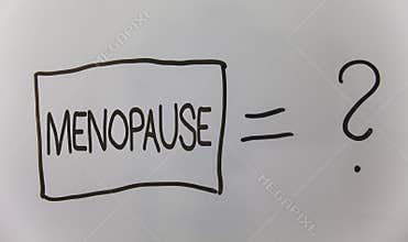 Writing note showing Menopause. Business photo showcasing Cessation of menstruation Older women hormonal changes period Question a