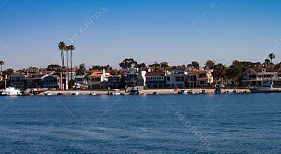 Balboa Island bay front skyline