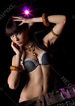 DJ girl in lingerie