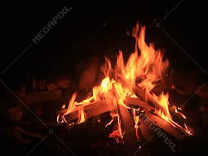 Medium Sized Bonfire During the Night