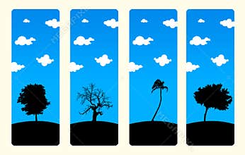 High Resolution Trees Bookmark set