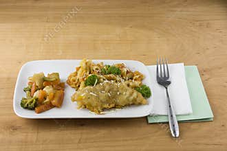 Parmesan crusted fish dinner