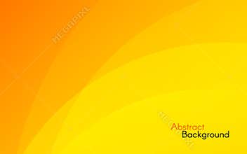 Orange background. Abstract sunny design. Yellow and orange waves. Bright backdrop for banner, poster, web. Vector