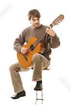 Classical guitarist guitar