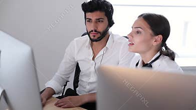 Call Center. Operators Working In Contact Center