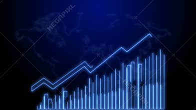 4k Business Growth And Success Arrow Infographics Animation of a business infographics Blue neon