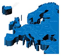 3d map of Europe
