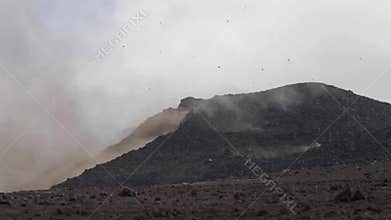Volcano Etna eruption - explosion and lava flow