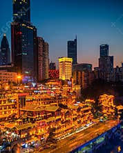 Night Scenes of Chongqing Hongya cave