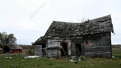 Abandoned lonely dilapidated Farm House in northern Minnesota