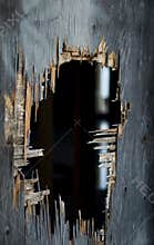 Old hole in wall