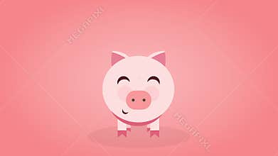 Piggy Bank. Money coin enter inside piggy bank