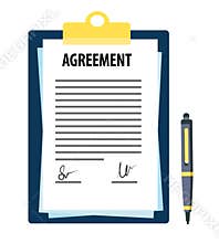 Signed agreement with pen