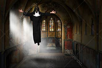 Surreal Nun, Church, God, Religion