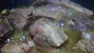 Cooking meat stew