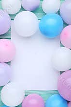 Balloons with sheet of paper