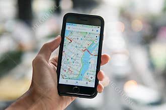 Apple iPhone 7 with Google maps application.