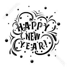 Happy New Year! lettering inscription