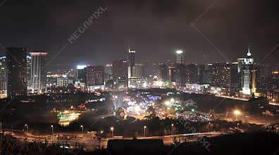 Night view of Dalian Labor Park
