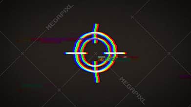 Sniper Gun Target Icon With Bad Glitch Effect