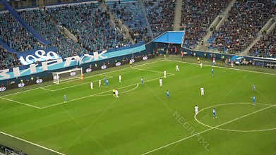 Saint-Petersburg , Russia - November 27 2018: tough moment in a football match