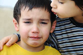 Crying kid, emotional scene