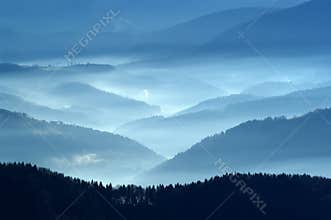 Autumn view from mountains