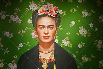 Wallpaper image in the Frida Kahlo exhibition