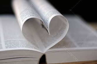 Heart from book pages