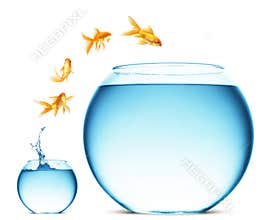 Goldfish jumping out of the water