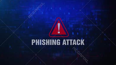 Phishing Attack Alert Warning Error Message Blinking on Screen .