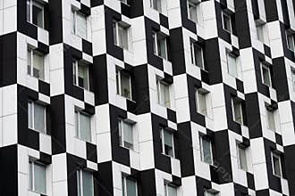 Color domino building Kiev house black white