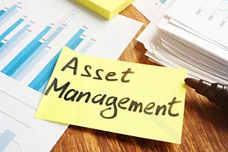 Asset management. Stack of business papers