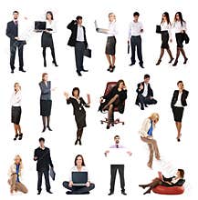 A set of different business people