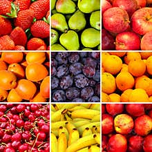 Collage of fruit textures square image