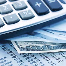 Finance, money & calculator