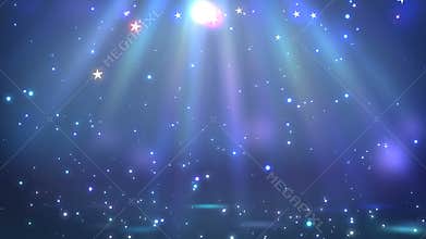 Stage with spot lighting, empty scene for show, award Ceremony or advertising on the dark blue Background. Looped motion