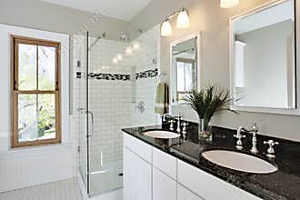 Bright white remodel bathroom
