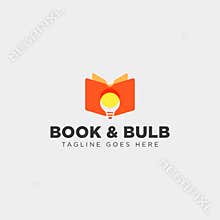Light bulb learning line logo template vector illustration icon element isolated
